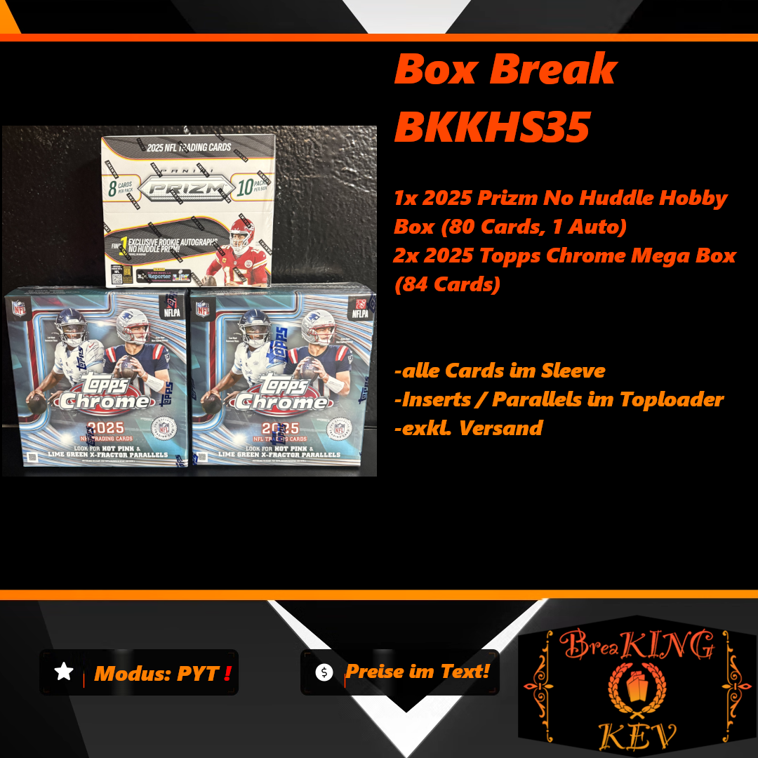 PYT Prizm No Huddle + 2x Chrome Mega Box Break BKKHS35