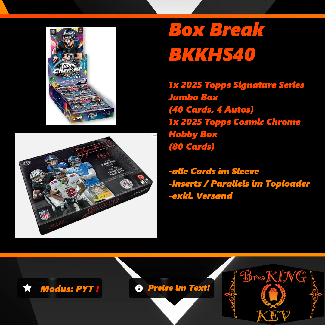 PYT Topps Cosmic Chrome Hobby + Signature Series Jumbo Box Break BKKHS40